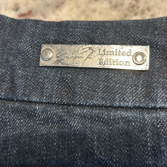 7 For All Mankind Dark Blue Boot Cut Jeans - Picture 2 of 8